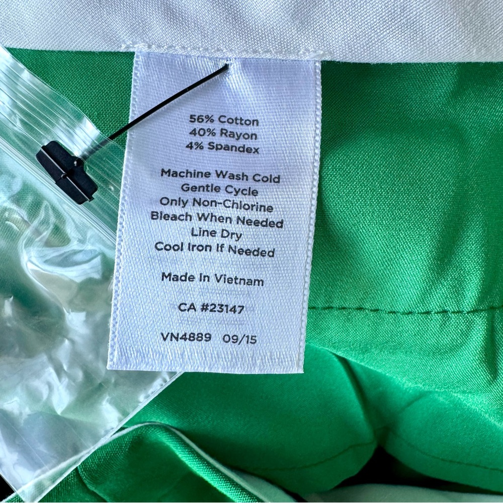 NWT Talbots Hampshire Ankle Pants Green Cotton Stretch Holiday Trousers Size 10 - Picture 4 of 7